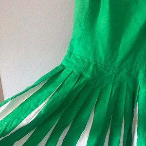 BODEN green linen empire waist tank dress M Medium